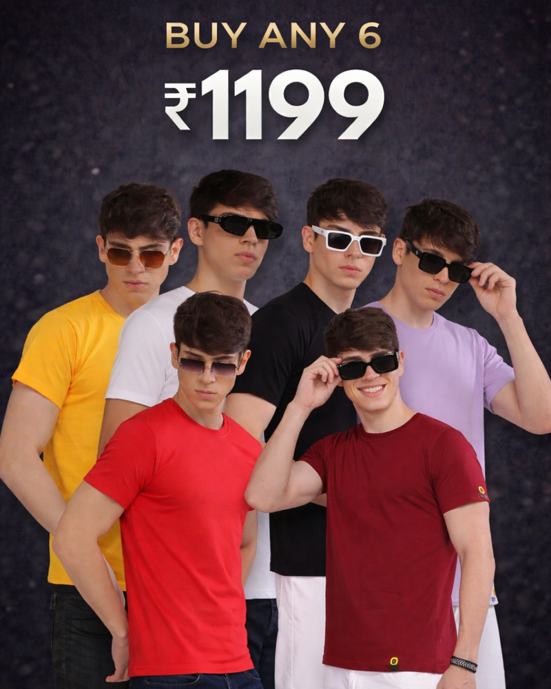 Classic Round Neck - Pack Of 6 | 100% cotton