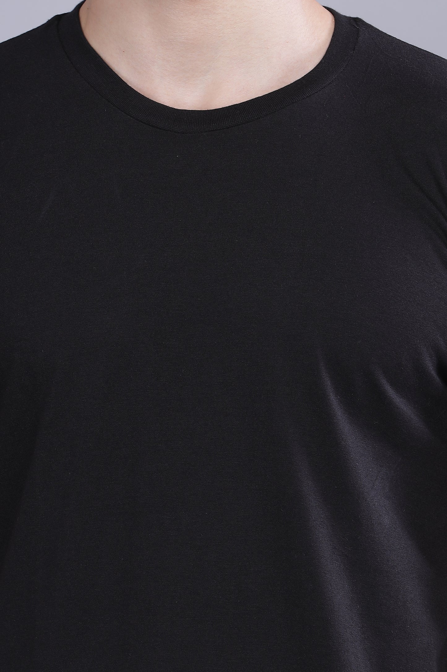 Charcoal Black Round Neck | 100% Cotton