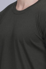 Olive Green Round Neck | 100% cotton