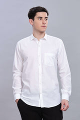 Classy White Formal Plain Regular Fit Shirt | Mystery