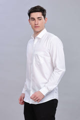 Classy White Formal Plain Regular Fit Shirt | Mystery