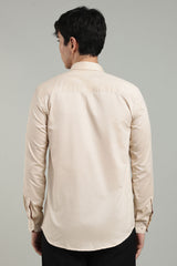 Cream Regular Fit Shirt | Cool Cotton