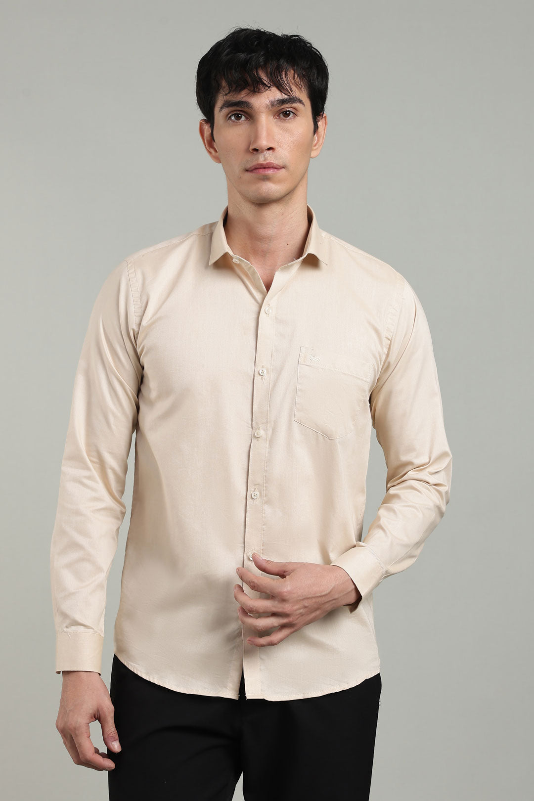 Cream Regular Fit Shirt | Cool Cotton