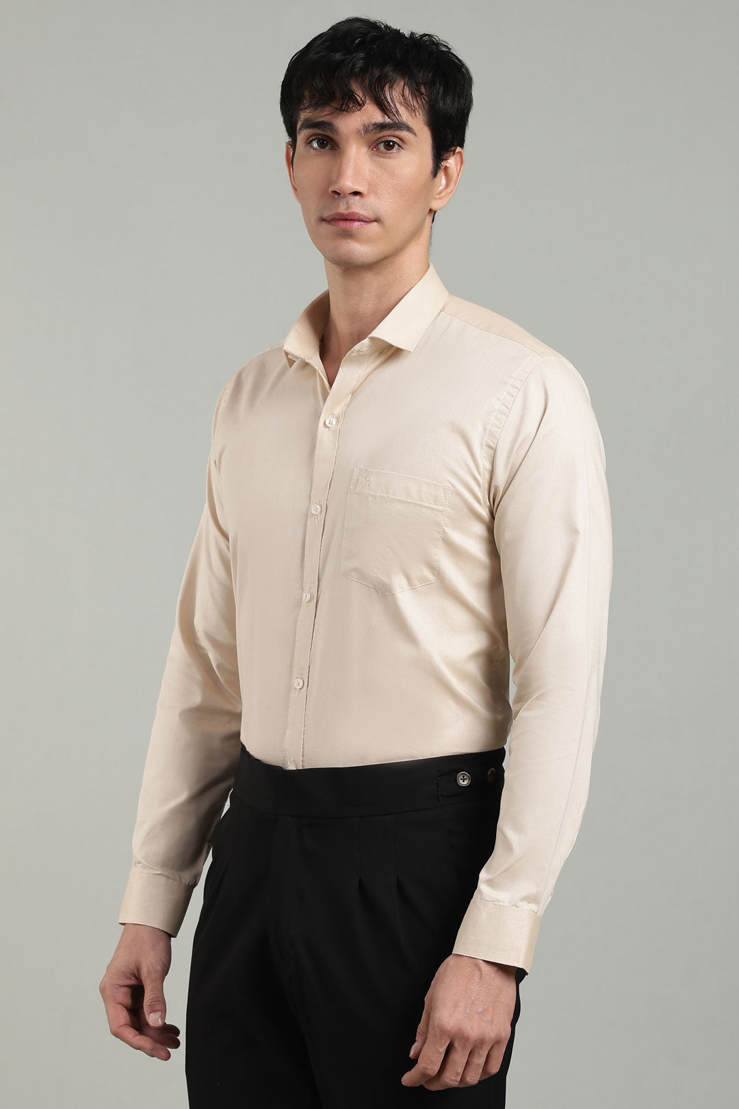 Cream Regular Fit Shirt | Cool Cotton