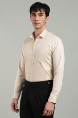 Cream Regular Fit Shirt | Cool Cotton