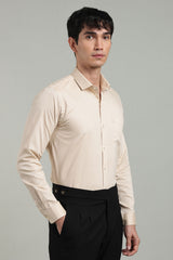 Cream Regular Fit Shirt | Cool Cotton