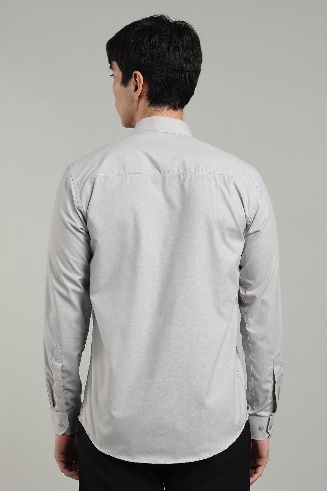 Grey Formal Plain Regular Fit Shirt | Cool Cotton