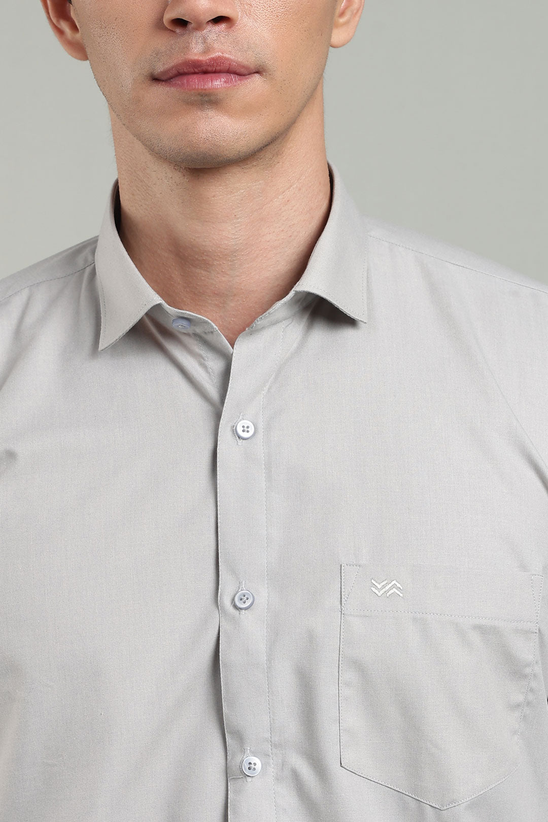 Grey Formal Plain Regular Fit Shirt | Cool Cotton