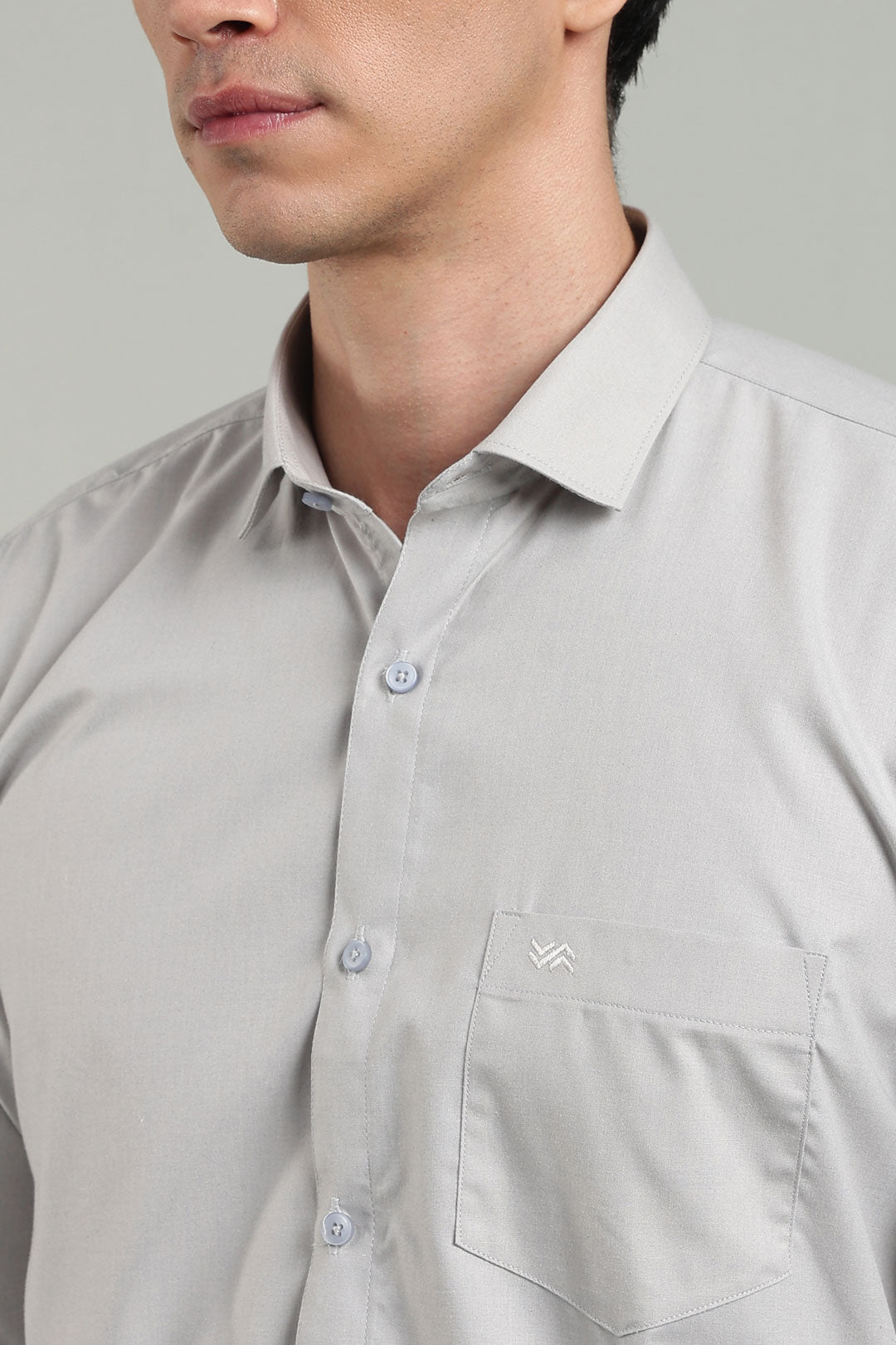 Grey Formal Plain Regular Fit Shirt | Cool Cotton