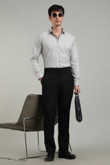 Grey Formal Plain Regular Fit Shirt | Cool Cotton
