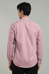 Pink Formal Plain Regular Fit Shirt | Mystery