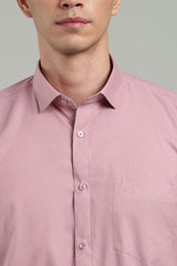 Pink Formal Plain Regular Fit Shirt | Mystery