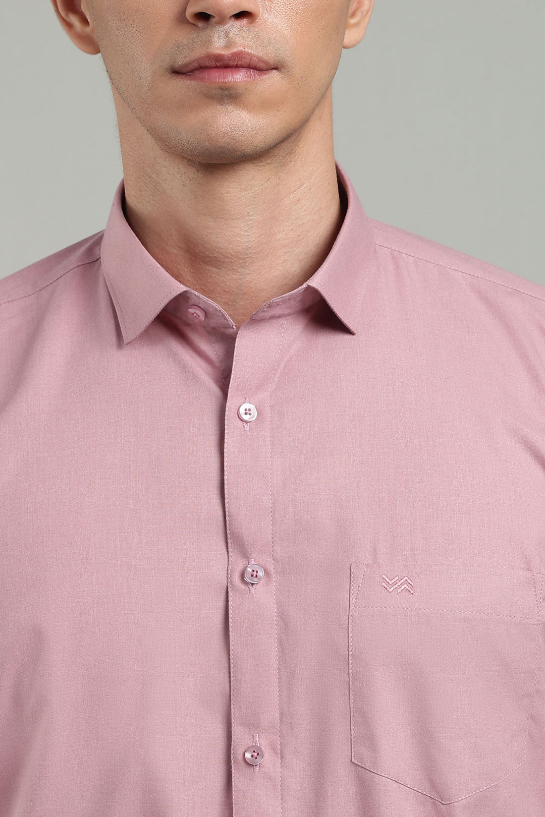 Pink Formal Plain Regular Fit Shirt | Mystery
