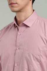 Pink Formal Plain Regular Fit Shirt | Mystery