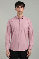 Pink Formal Plain Regular Fit Shirt | Mystery