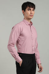 Pink Formal Plain Regular Fit Shirt | Mystery