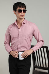 Pink Formal Plain Regular Fit Shirt | Mystery