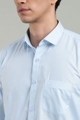 Blue Formal Plain Regular Fit Shirt | Cool Cotton