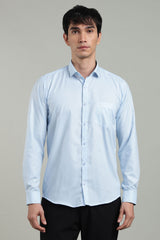 Blue Formal Plain Regular Fit Shirt | Cool Cotton