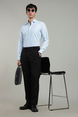 Blue Formal Plain Regular Fit Shirt | Cool Cotton