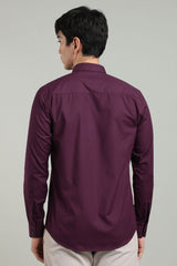 Wine Formal Plain Regular Fit Shirt | Denver