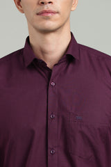 Wine Formal Plain Regular Fit Shirt | Denver