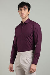 Wine Formal Plain Regular Fit Shirt | Denver