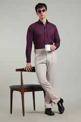 Wine Formal Plain Regular Fit Shirt | Denver