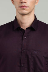 Purple Formal Plain Regular Fit Shirt | Cool Cotton