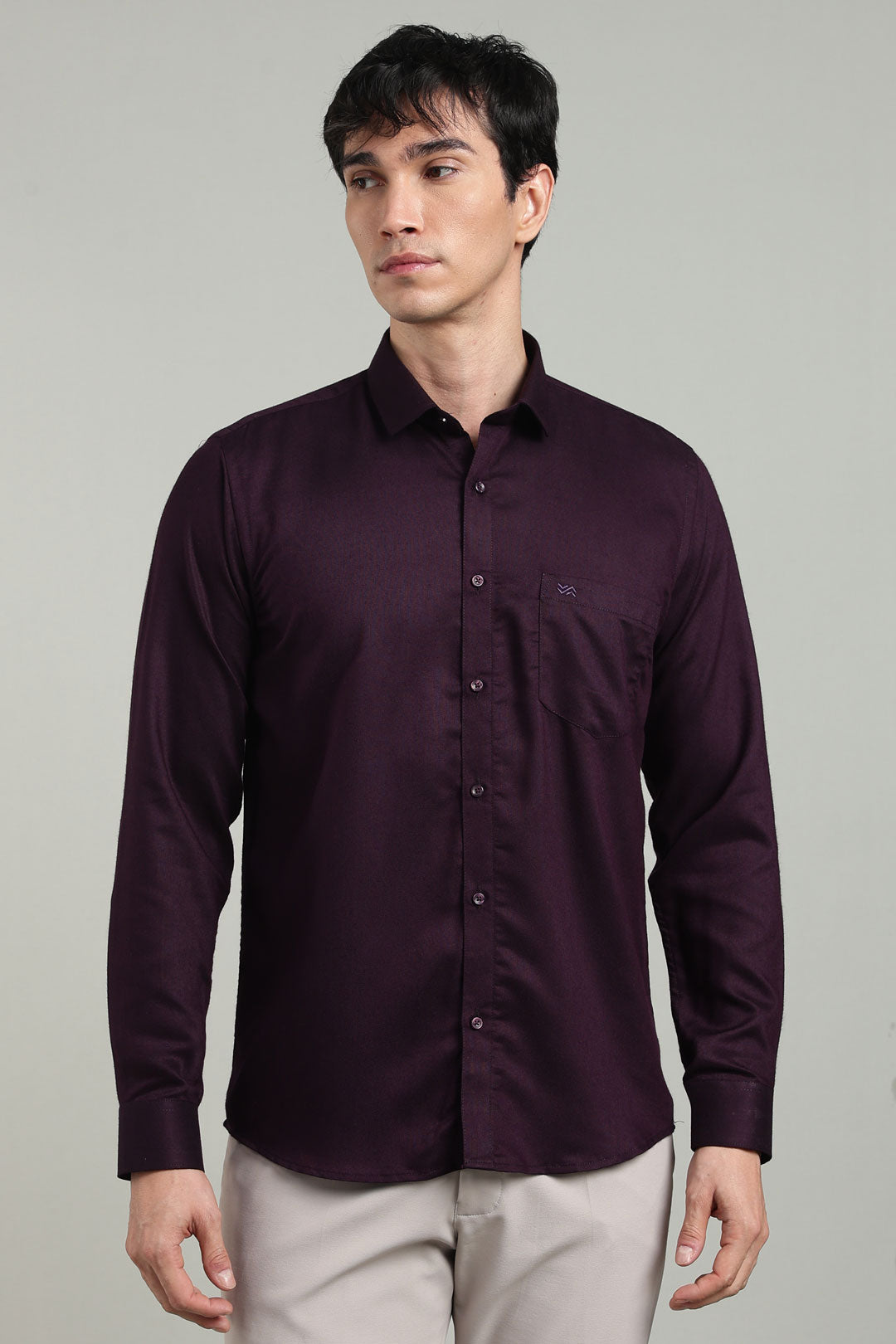 Purple Formal Plain Regular Fit Shirt | Cool Cotton
