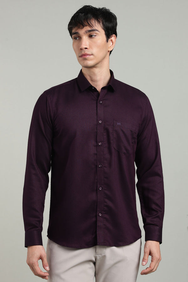 Purple Formal Plain Regular Fit Shirt | Cool Cotton