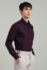 Purple Formal Plain Regular Fit Shirt | Cool Cotton