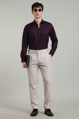 Purple Formal Plain Regular Fit Shirt | Cool Cotton
