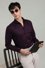 Purple Formal Plain Regular Fit Shirt | Cool Cotton