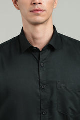 Black Formal Plain Regular Fit Shirt | Cool Cotton