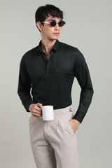 Black Formal Plain Regular Fit Shirt | Cool Cotton