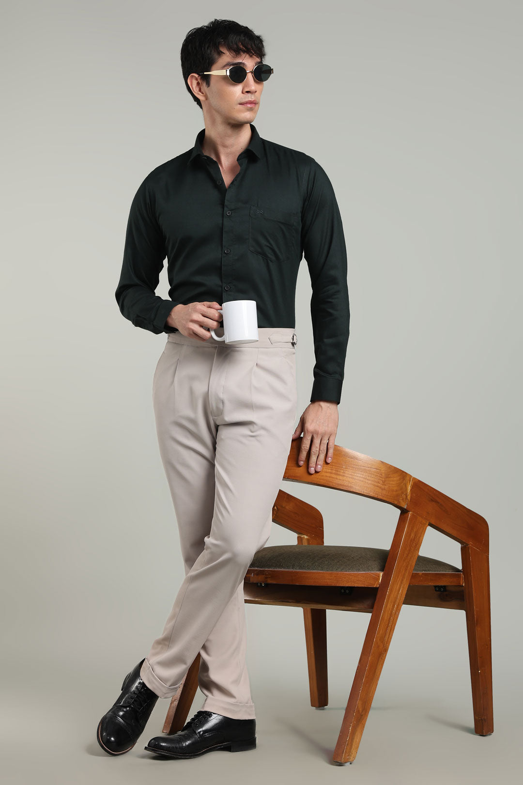 Black Formal Plain Regular Fit Shirt | Cool Cotton