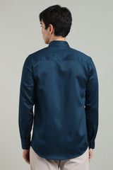 Mid Night Blue Formal Plain Regular Fit Shirt | Denver