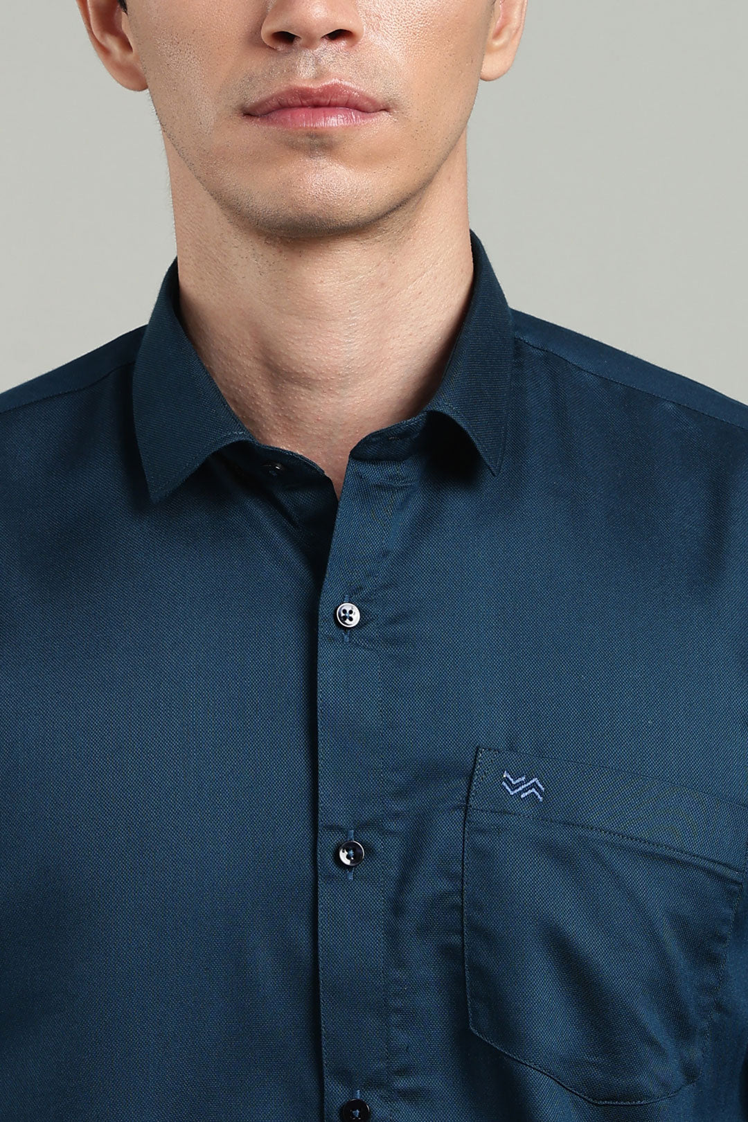 Mid Night Blue Formal Plain Regular Fit Shirt | Denver