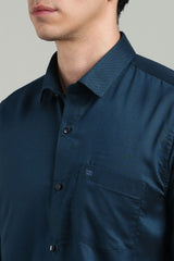 Mid Night Blue Formal Plain Regular Fit Shirt | Denver