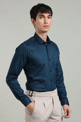 Mid Night Blue Formal Plain Regular Fit Shirt | Denver