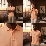 Premium Polo T-Shirt Peach Collar
