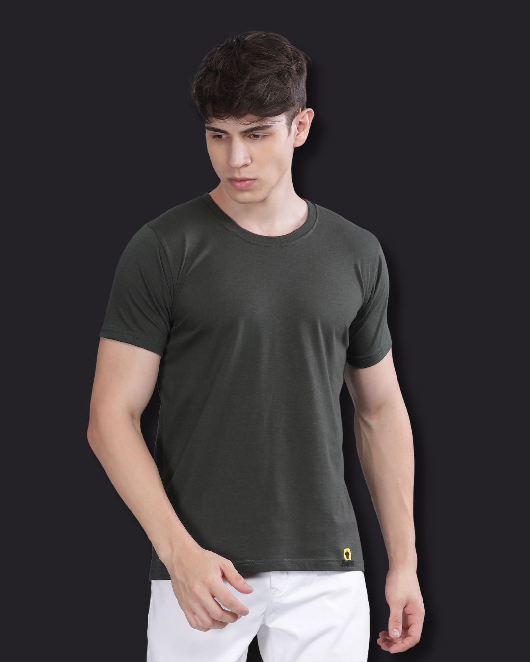 Olive Green Round Neck | 100% cotton