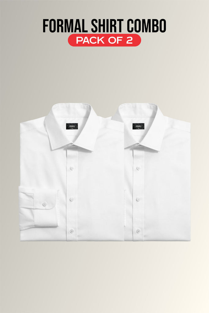 Formal White Shirt Pack of 2