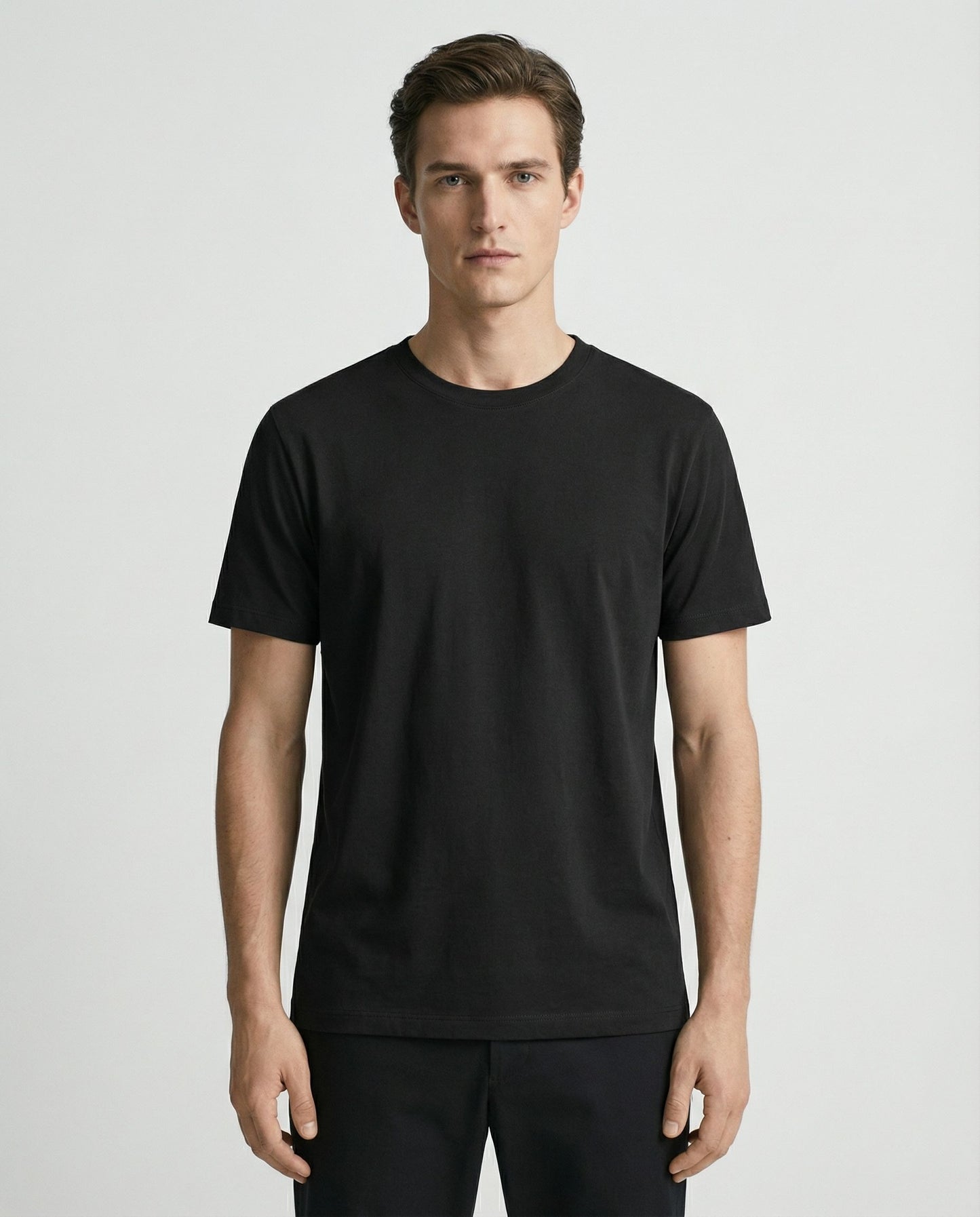 Charcoal Black Round Neck | 100% Cotton