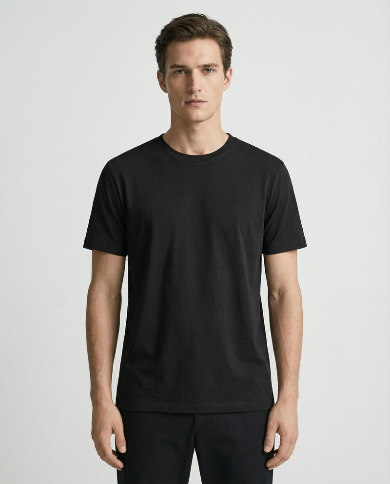 Charcoal Black Round Neck | 100% Cotton