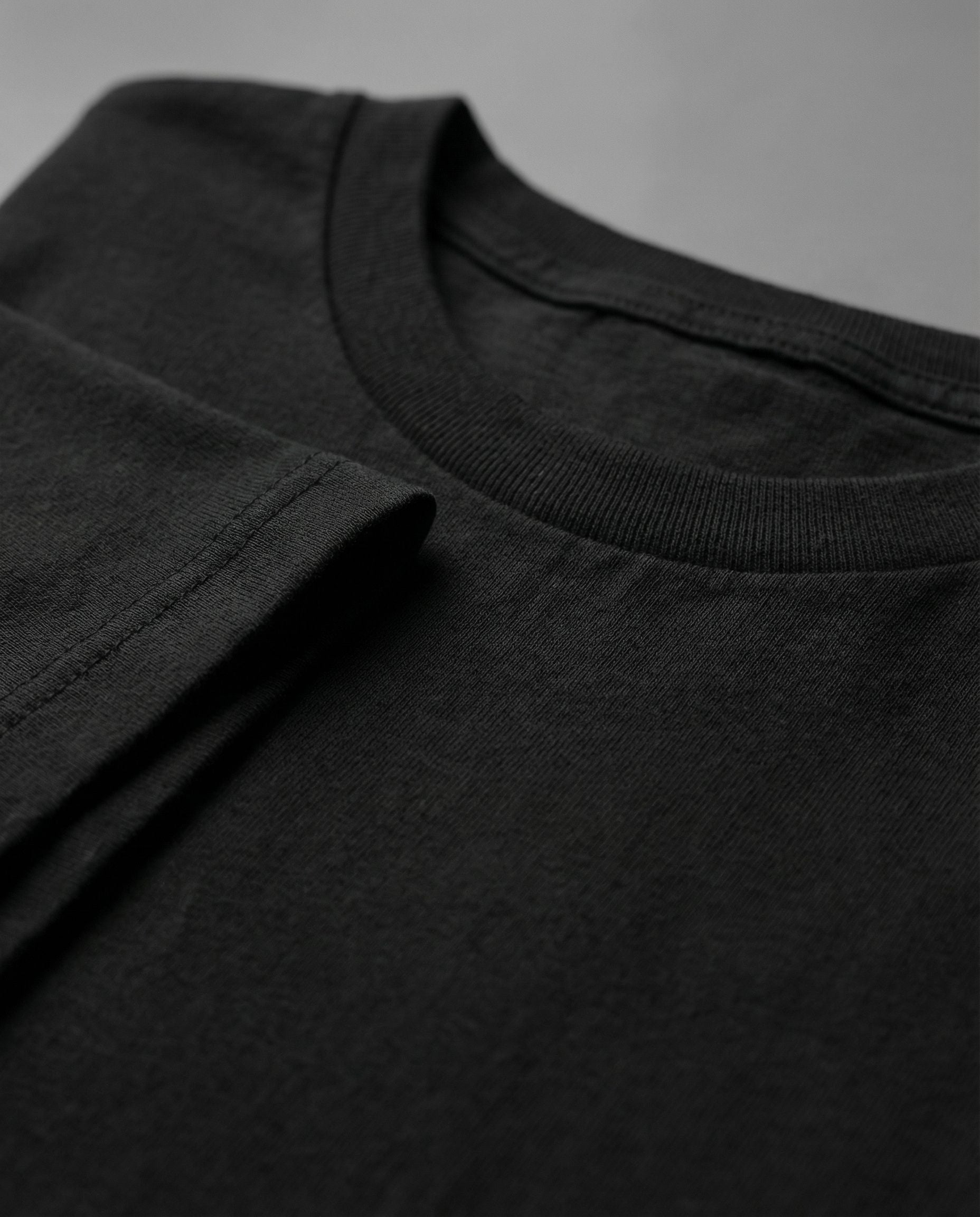 Charcoal Black Round Neck | 100% Cotton