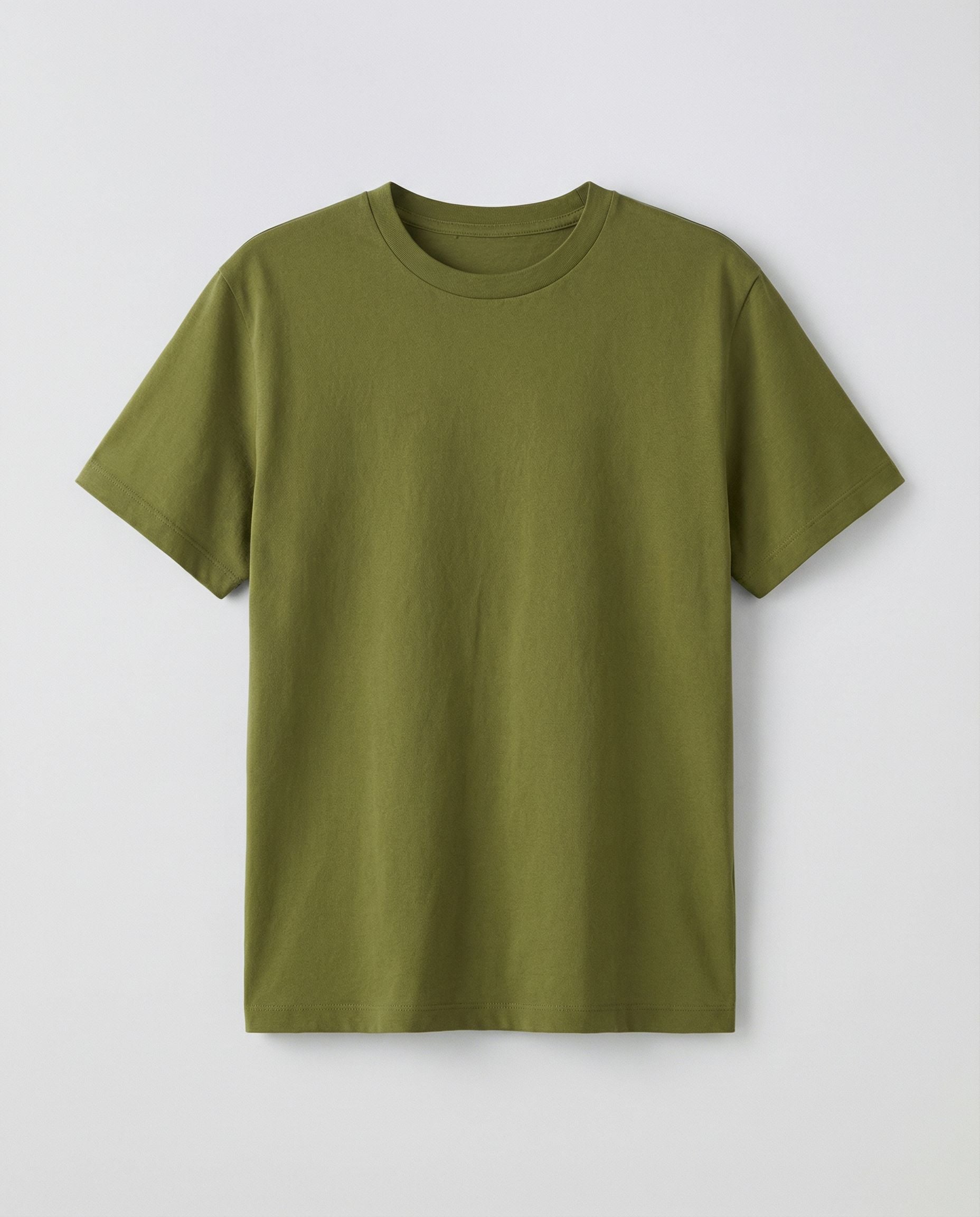 Olive Green Round Neck | 100% cotton