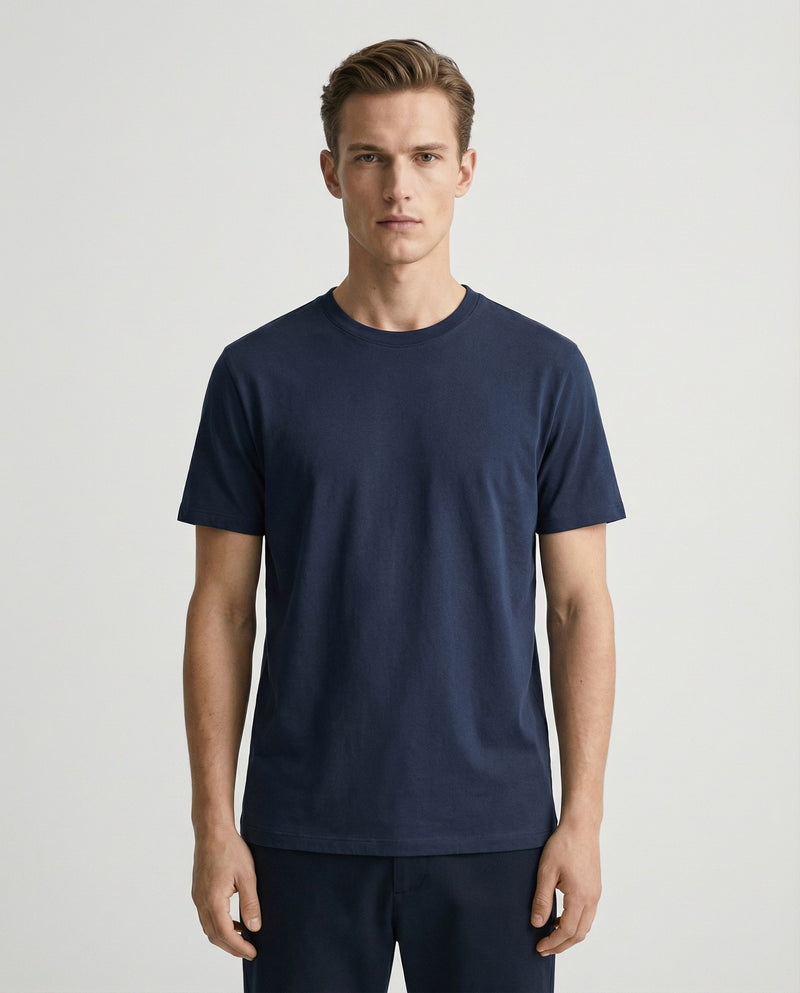 Classic Midnight Blue Round Neck | 100% Cotton