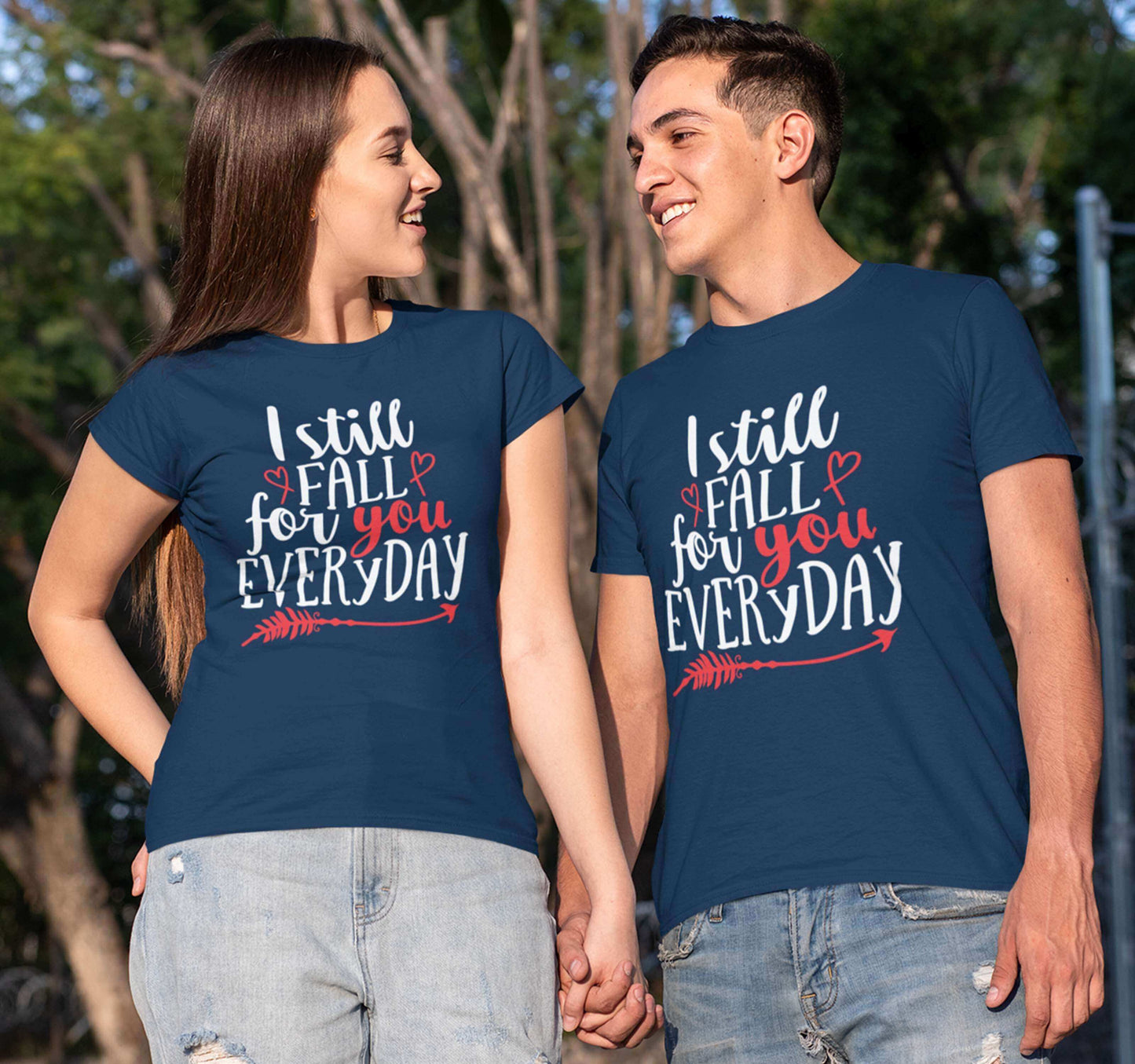 Fall for you Everyday Couple T-shirt